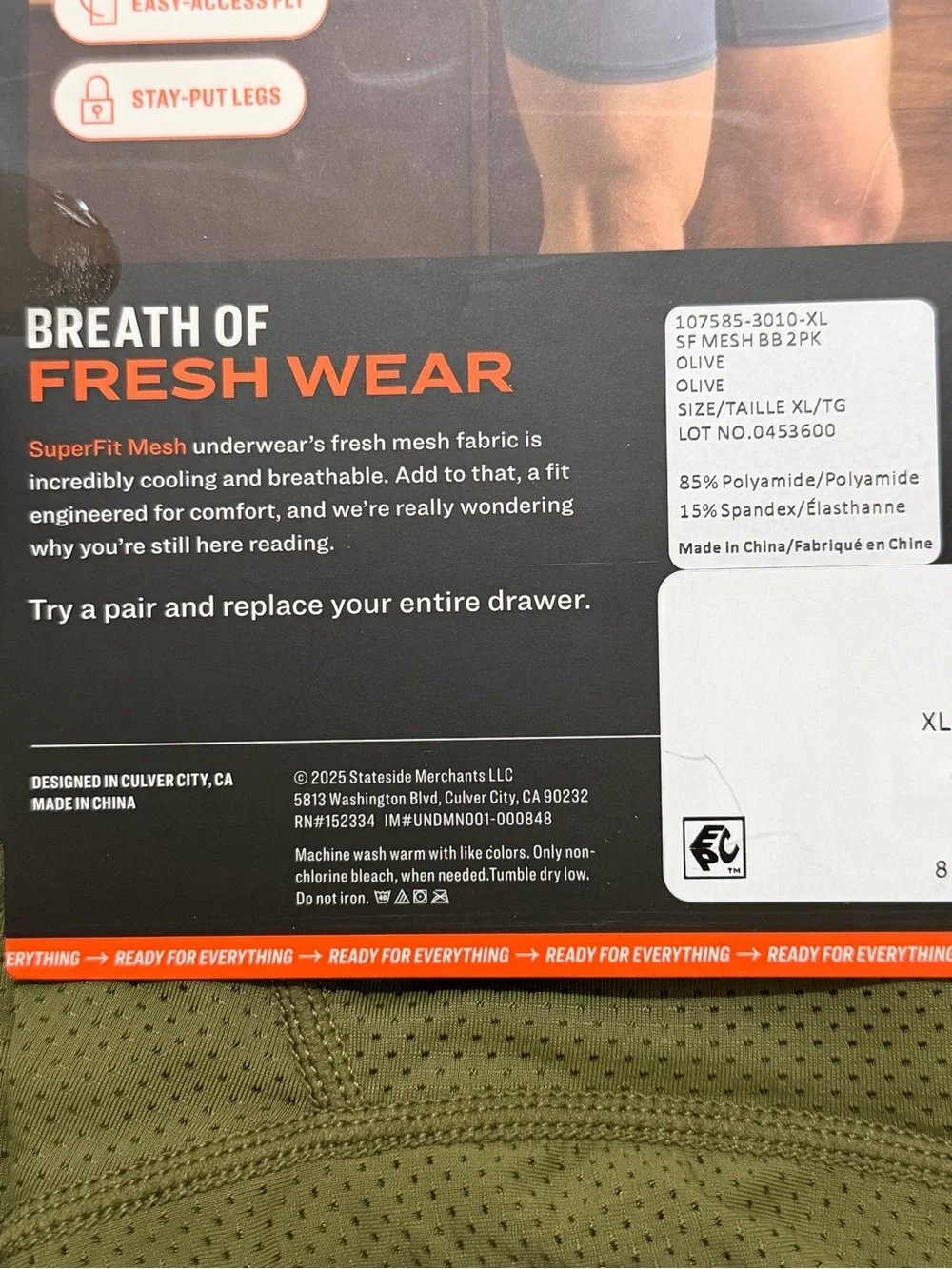 Pair of Thieves Men’s Mesh Boxer Briefs — Olive Camo & Black mens XL